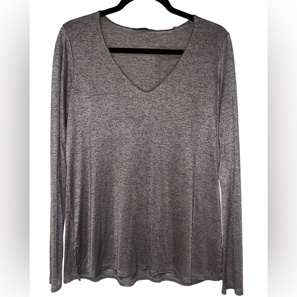 Tahari Semi Sheer/Lt. Shimmer Top Sz Large; Pit to pit 20” overall length